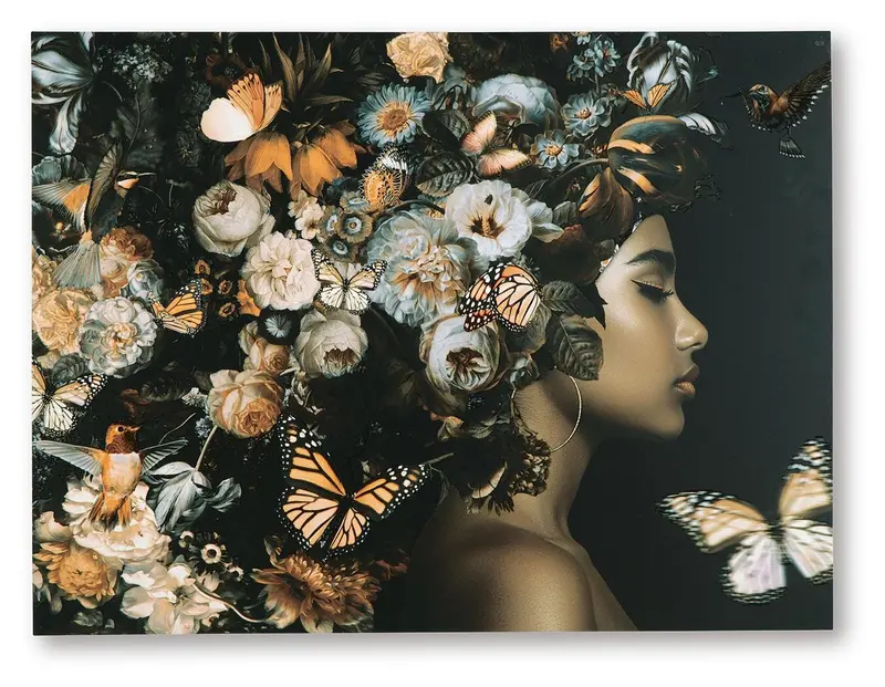 Valfer Striking Wall Art in Orange, Black & White