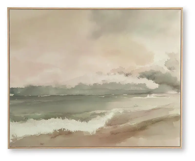 Vallus Subtle Blush, Green & Gray Wall Art Print