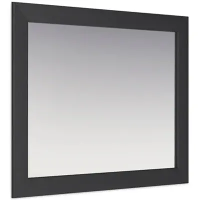 Vertani Glossy Black Modern Bedroom Mirror