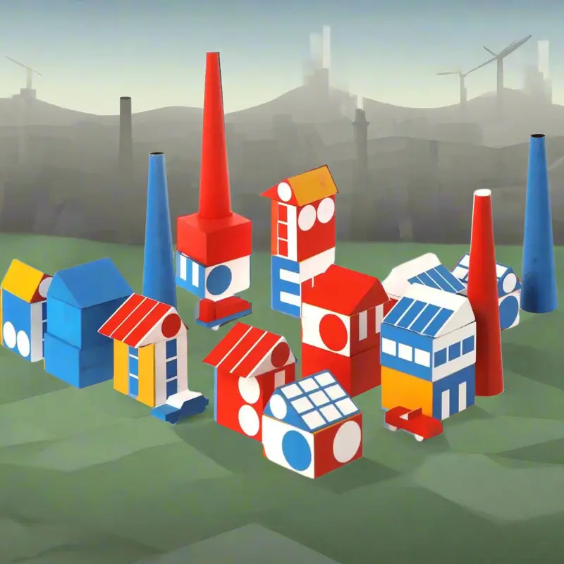 VILAC Factory Town Building Set | 33-Piece Geometric Wooden Block Collection