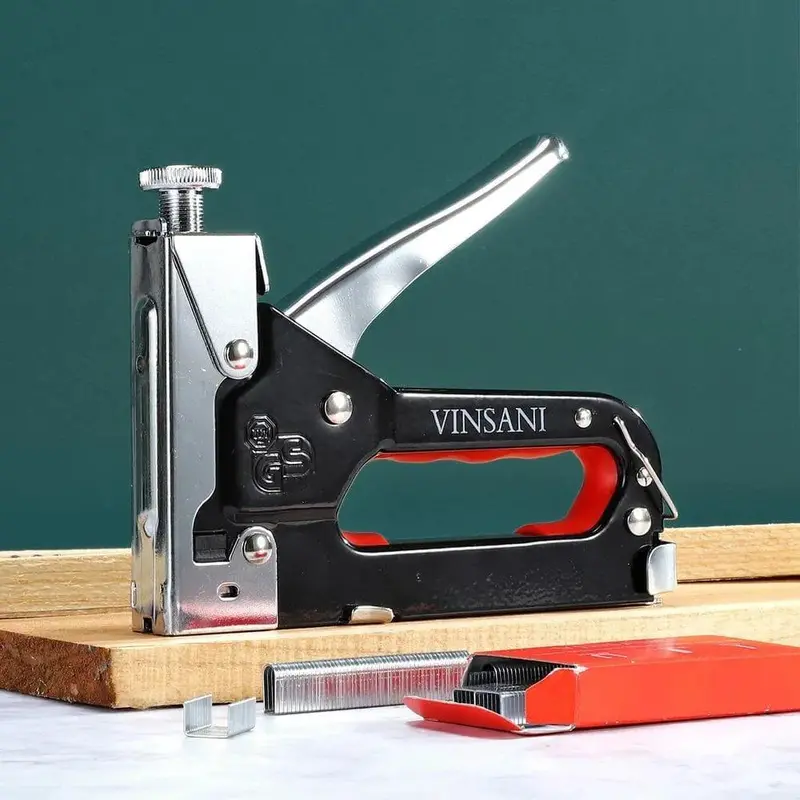 VINSANI Heavy-Duty Staple Gun – 600-Staple Capacity for Upholstery, Screen Repair & Furniture Projects