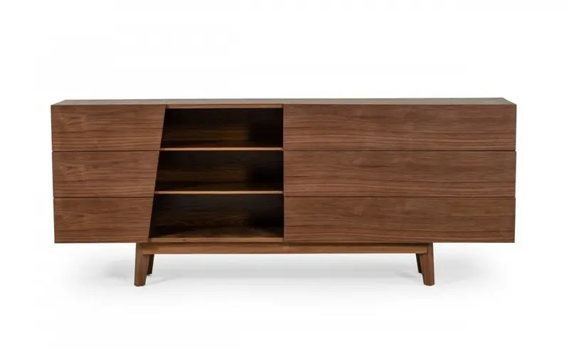 Vintage-Style Walnut Veneer Six-Drawer Dresser with Classic Silhouette