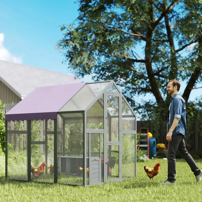 Walk-In Poultry Enclosure – Large 3.07m³ Coop with Nesting Boxes & Roosting Bars