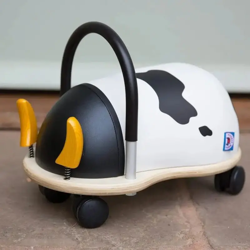 WHEELYBUG Cow Ride-On Toy – Spring-Horned, 360° Movement in Small & Large Sizes