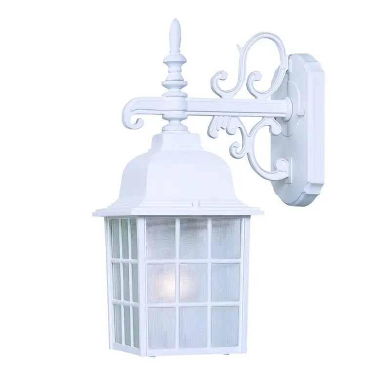 White Windowpane Lantern Wall Light – Industrial Farmhouse Sconce