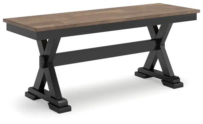 Wildenauer Two-Tone Brown and Black Extendable Dining Table