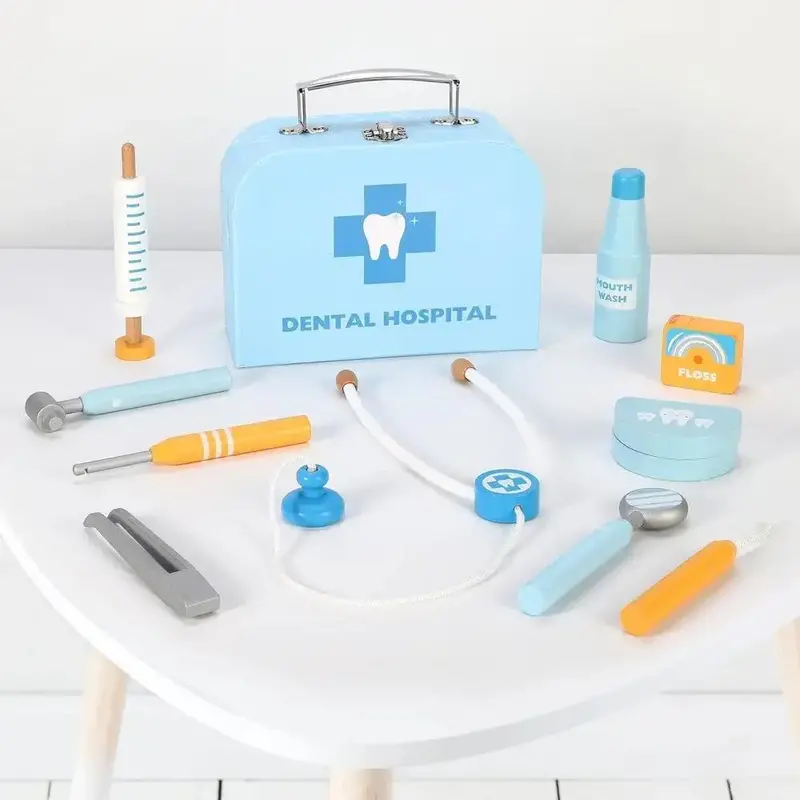 Wooden Dentist Play Kit – Pretend Dental Office Set with Portable Carry Case | SOKA®